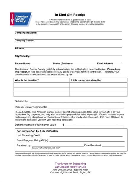 Printable Donation Invoice Template