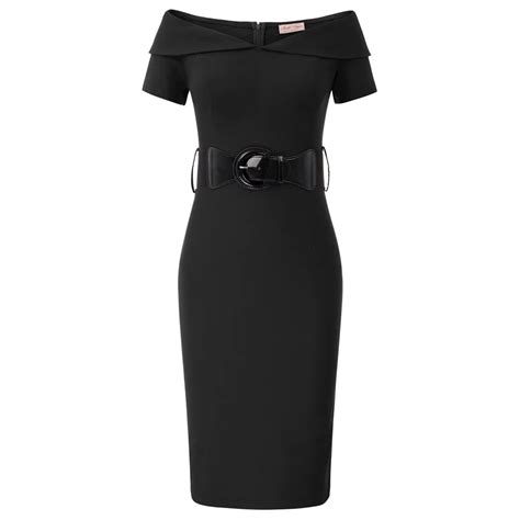 Women Off Shoulder Slim Bodycon Dress 2018 50s Swing Summer Office Work Dress Sexy Off Shoulder