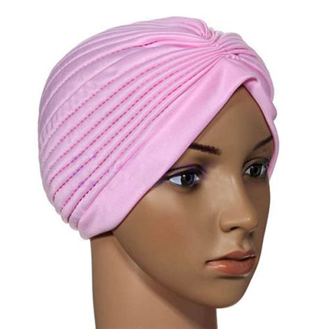 New Women Cap Turban Head Wrap Band Chemo Bandana Hijab Pleated Indian