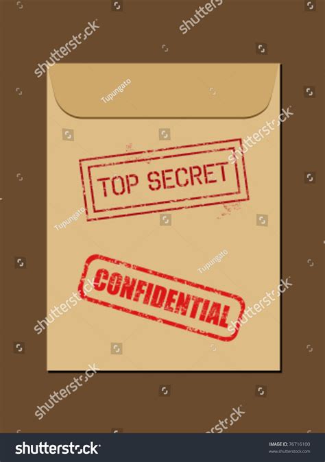 Top Secret Document Envelope Rubber Stamp Stock Vector 76716100