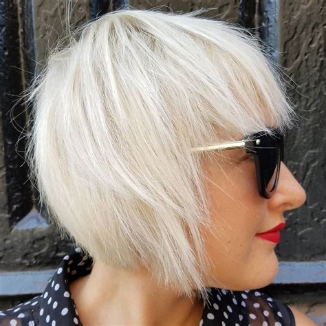 Platinum Blonde Layered Bob Fine Hair Short Hair Styles Platinum