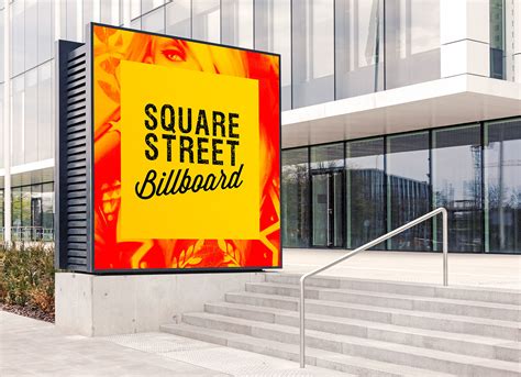 Free Outdoor Advertising Square Street Billboard Mockup Psd Good Mockups