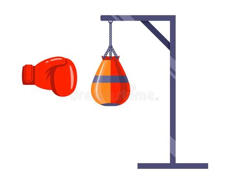 Boxing Red Punching Bag Stock Vector Illustration Of Martial 246337790