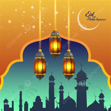 Colorful Ramadan Lantern Eid Mubarak Background For Islam Festivals