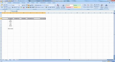 Excel Excel Primera Hoja De C Lculo