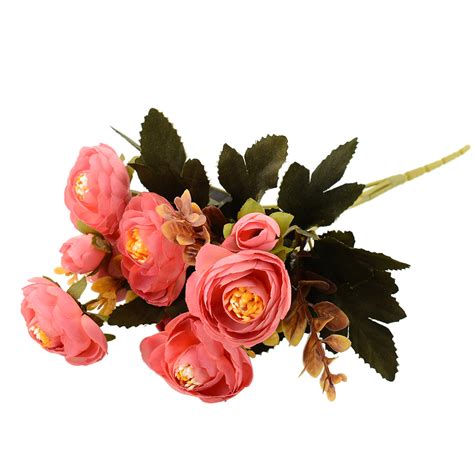 Hot 6 Branches Autumn Artificial Fake Peony Flower Home Hotel Wedding