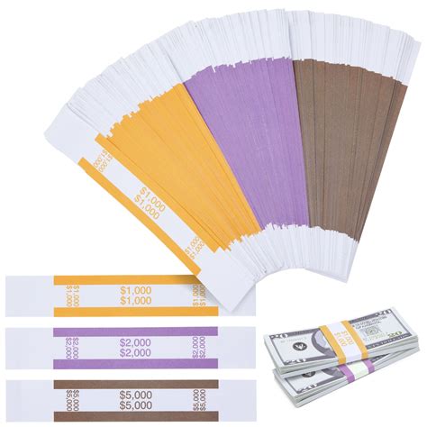 300 Pack Money Bands For Cash Self Adhesive Assorted 1000 2000 5000