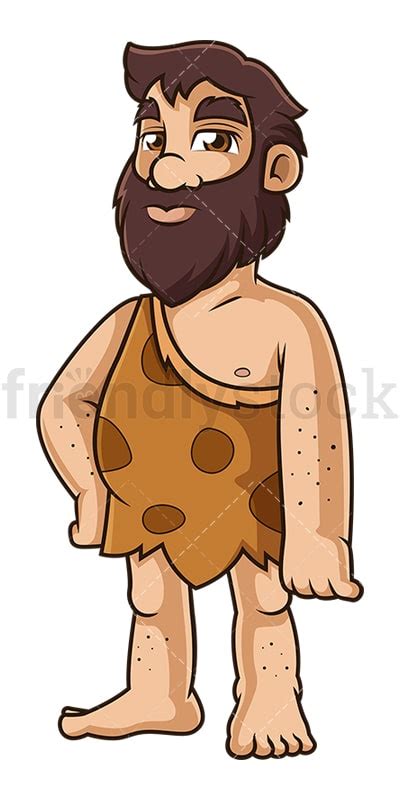 Caucasian Caveman Cartoon Clipart Vector Friendlystock