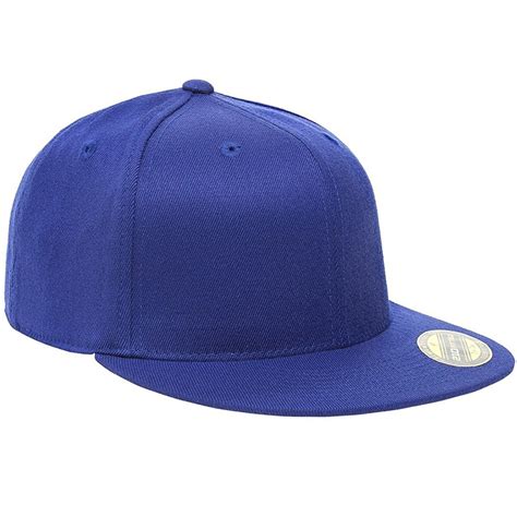 Blank Blue Flexfit Elastic Stretch Fit Flat Brim Fitted Hat Cap Swag