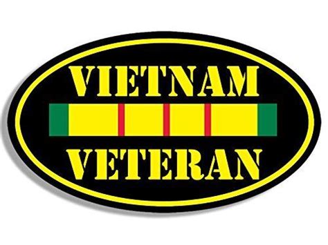 5 Black Oval Vietnam Veteran Decal Support Vets Decals Ebay