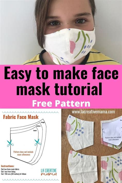 How to safely put on your cloth face mask How to make a fabric face mask - La creative mama | Easy face mask diy, Mask tutorial, Face mask ...