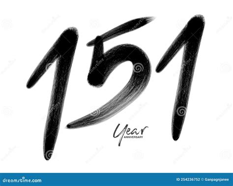 151 Years Anniversary Celebration Vector Template 151 Number Logo