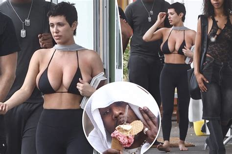 Kanye Wests Wife Bianca Sensori Poses Barefoot In Bikini Top With Rapper In Italy Trending News