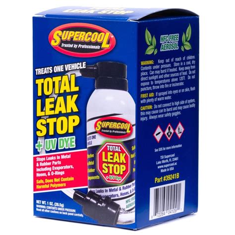 R134a Total Leak Stop With Uv Dye And Applicator Hose In Retail Box 1oz