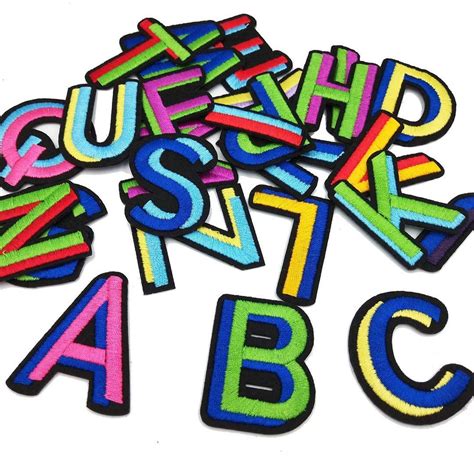 Mutiple Color Letters Patch Alphabet Embroidered Applique Etsy