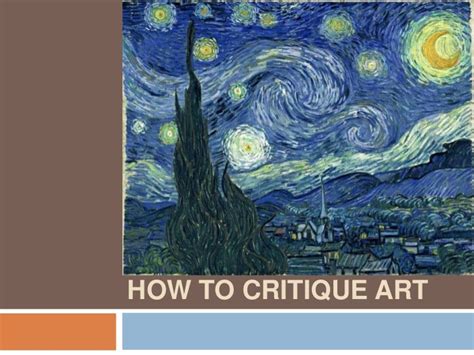 How To Formally Critique Art