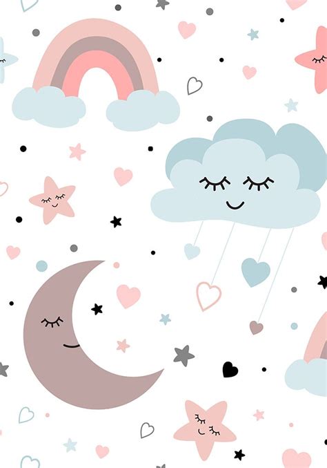 Stars And Moon Baby Patterns Icons Baby Prints Cute Patterns