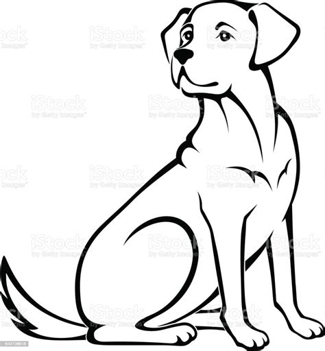Vector Illustration Of A Sitting Dog Stock Illustration Download