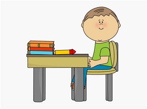 Clean Student Desk Clipart Boy Sitting At Desk Clipart Hd Png