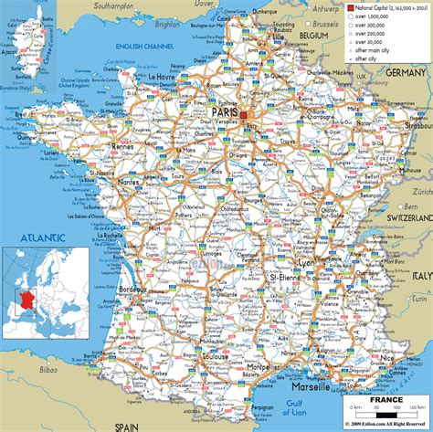 Road Map Of France Ezilon Maps