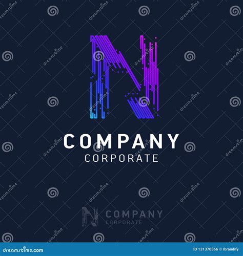 N Company Logo Design With Visiting Card Vector Stock Vector
