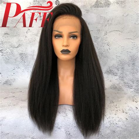 360 Lace Front Human Hair Wigs Pre Plucked Hairline Yaki Straight Front Lace Wigs Brazilian Remy