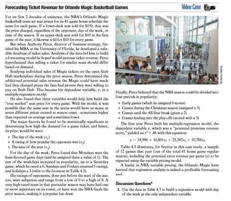 Skip from left menu to search content. Solved: Forecasting Ticket Revenue For Orlando Magic Baske ...