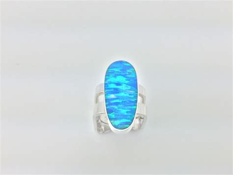 Blue Fire Opal Silver Ring 925 Sterling Silver Japanese Etsy