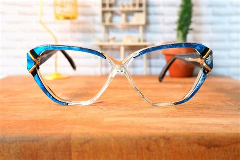 vintage eyeglass 1970 s new old stock multi color frame made in france by carlita oversize thick
