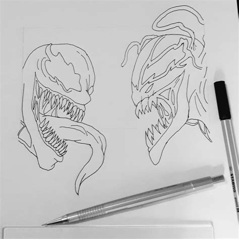 Venom And Carnage Venom Comics Sketches Easy Coloring Pages