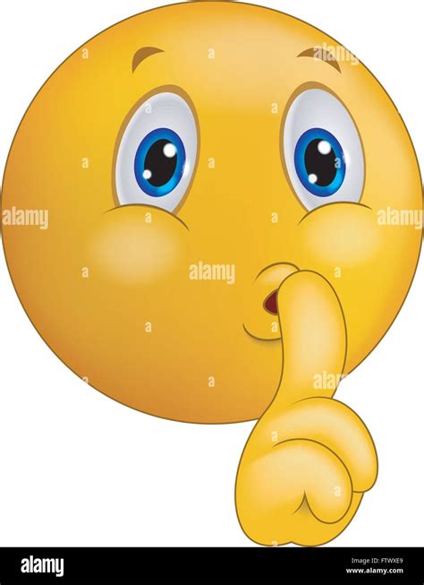 Emoticon Smiley Making Silence Sign Stock Vector Image And Art Alamy
