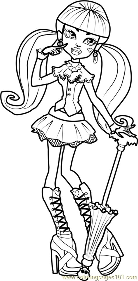Draculaura Coloring Page For Kids Free Monster High Printable