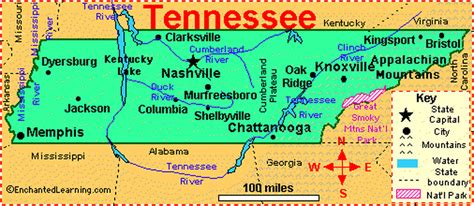 Physical Map Tennessee