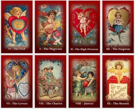 Valentines Day Tarot Deck Vintage Love Illustrations Etsy
