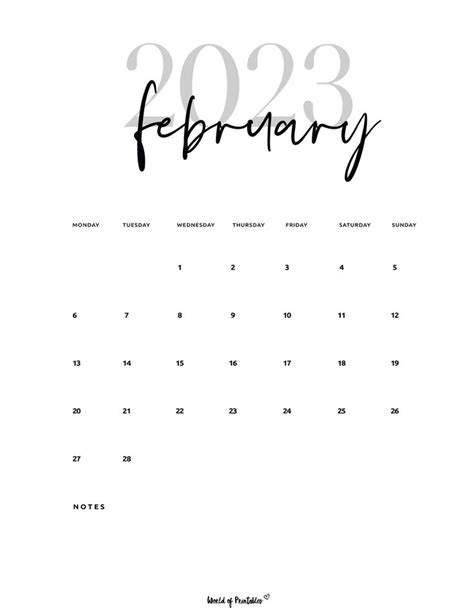 February 2023 Calendar Printable Free Printable Calender February