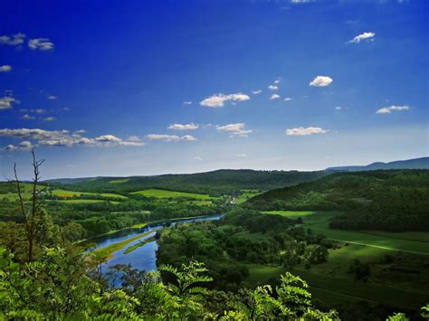 Free Picture Water River Blue Sky Nature Hill Foliage Landscape