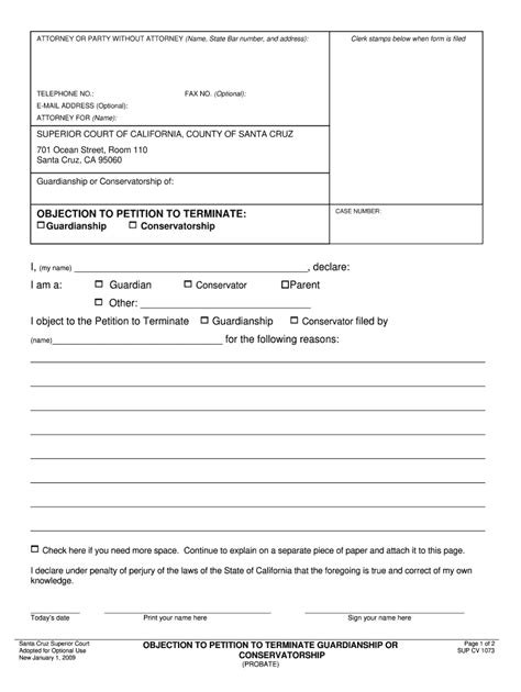 Sample Objection To Probate Petition California Fill Out And Sign Online