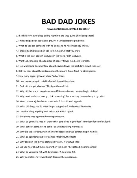 305 Best Bad Dad Jokes A List So Bad Theyre Good