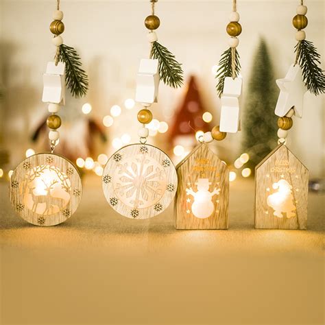 New Christmas Pendant With Light Xmas Tree Wooden Pendant Light Board
