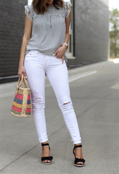 White Jeans Outfit Must Have Sleeveless Tops Lilly Style