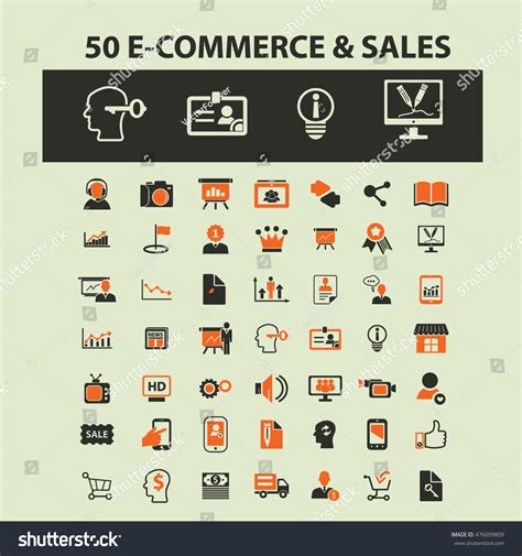 E Commerce And Sales Icons Stock Vector 476099809 Shutterstock