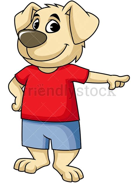 Dog Mascot Pointing Right Cartoon Vector Clipart Friendlystock