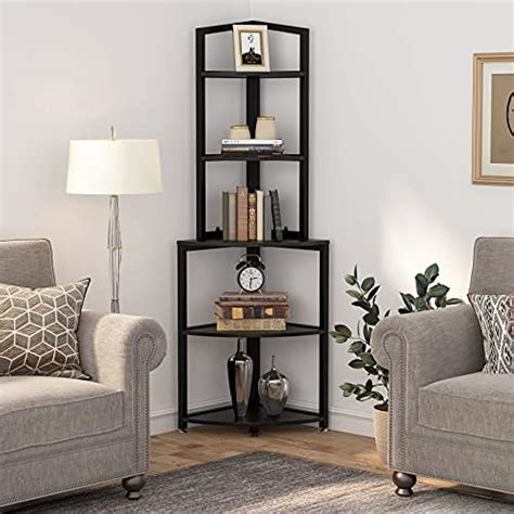 Tribesigns Corner Shelf Tier Corner Bookshelves Freestanding Small