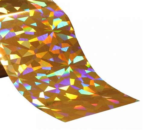 Gold Holographic Pattern Transfer Foil 1 Metre Length Smileys