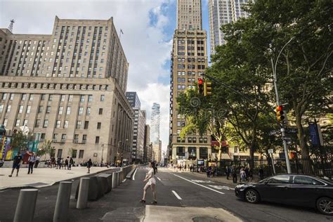 Street With Skyscrapers In Manhattan In New York City Usa Editorial