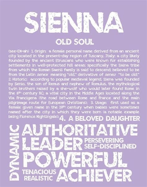 Sienna Personalized Name Print Typography Print Detailed Names