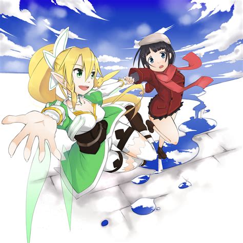 Leafa And Kirigaya Suguha Sword Art Online Drawn By