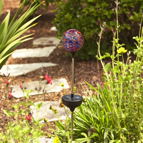 Essential Garden Solar Garden Stake With Gazing Ball Red Shop Your