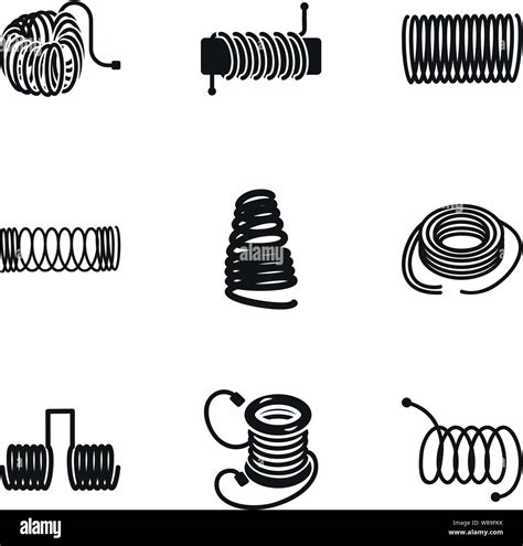 Metal Coil Icon Set Simple Set Of 9 Metal Coil Vector Icons For Web