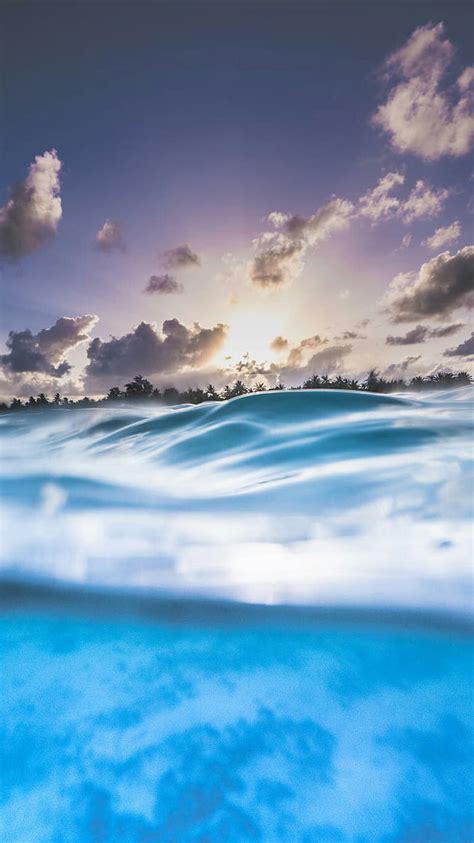 720p Free Download Underwater Blue Lake Nature Scenery Sky Sunset Sunshine Water Hd